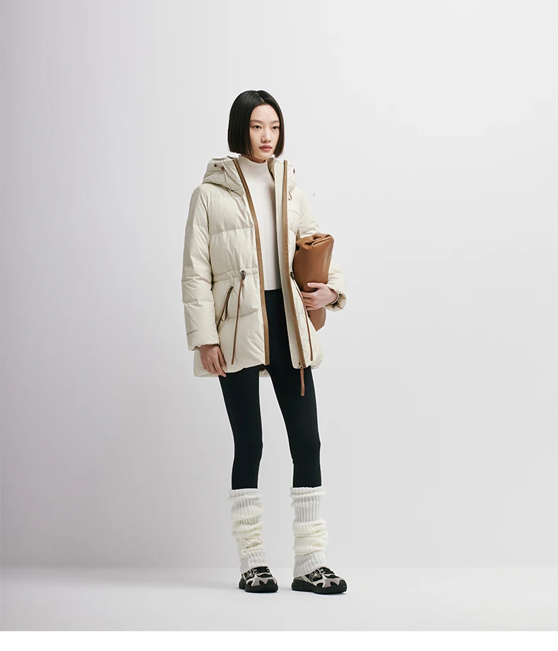 Chericom Women's Winter Down Jacket Mid Long Padding PU Leather Skinny Thick New Duck Down Solid Hooded Puffer Jacket 298097 Chericom Women's Winter Down Jacket Mid Long Padding PU Leather Skinny Thick New Duck Down Solid Hooded Puffer Jacket 298097