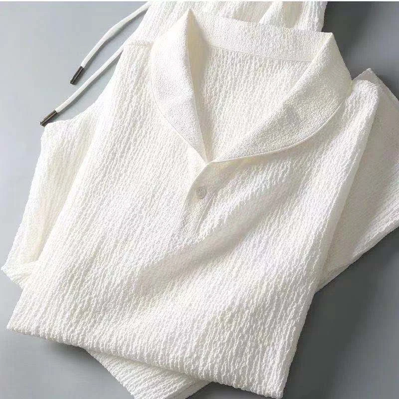 2023 Spring Summer Mens Casual Two Piece Tracksuit Solid Color Loose Short Sleeve Lapel Tops And Pants Sets Men Fashion Outfits
2023 Spring Summer Mens Casual Two Piece Tracksuit Solid Color Loose Short Sleeve Lapel Tops And Pants Sets Men Fashion Outfits