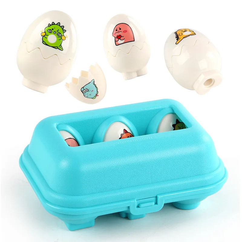 

Early education Montessori Toys Smart Simulation dinosaur Gacha shape Cute animal Matching egg box Toy Pairing for Boys Girls