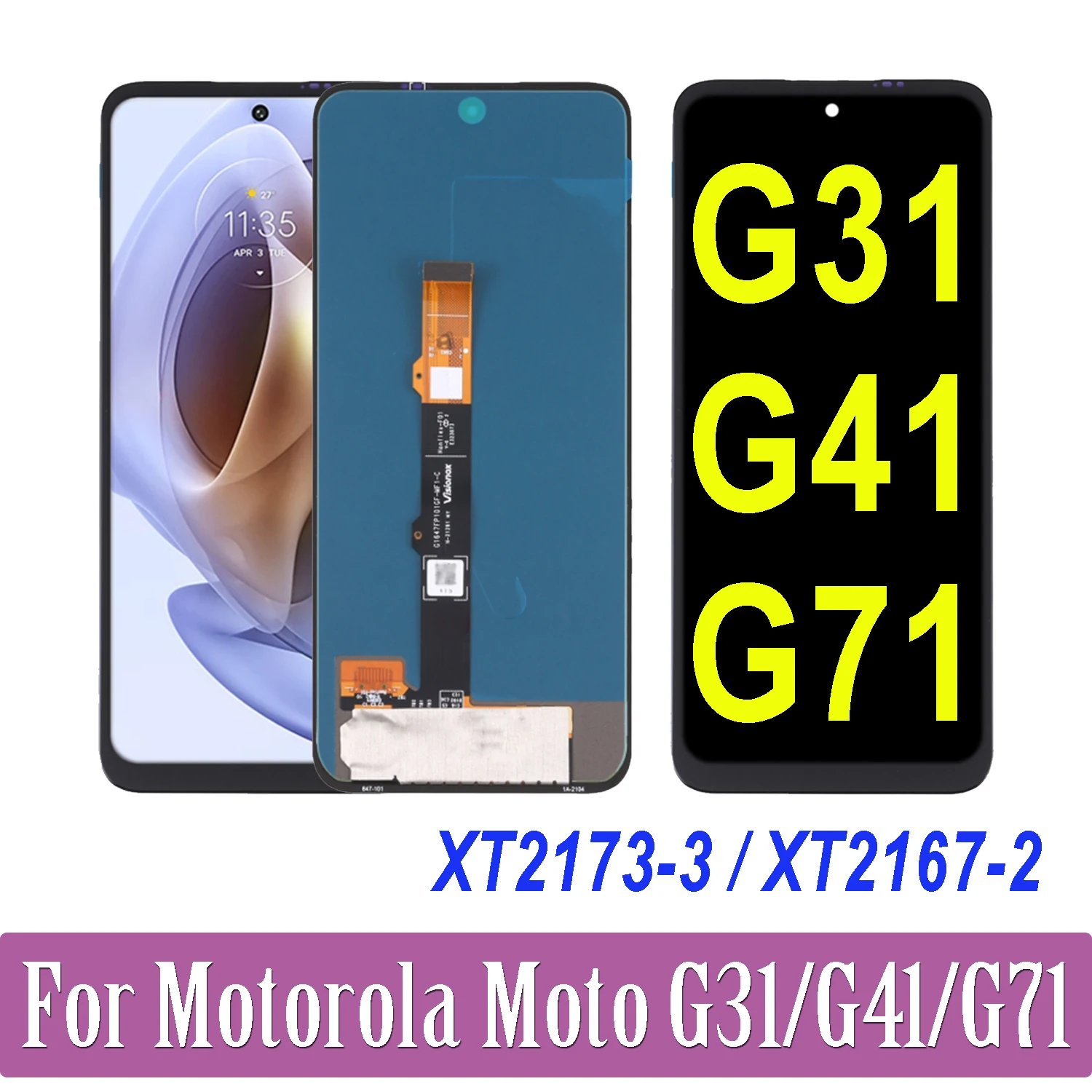 

Original AMOLED For Motorola Moto G31 G41 G71 5G XT2173-3 XT2167-2 XT2169-1 LCD Display Touch Screen Digitizer Assembly