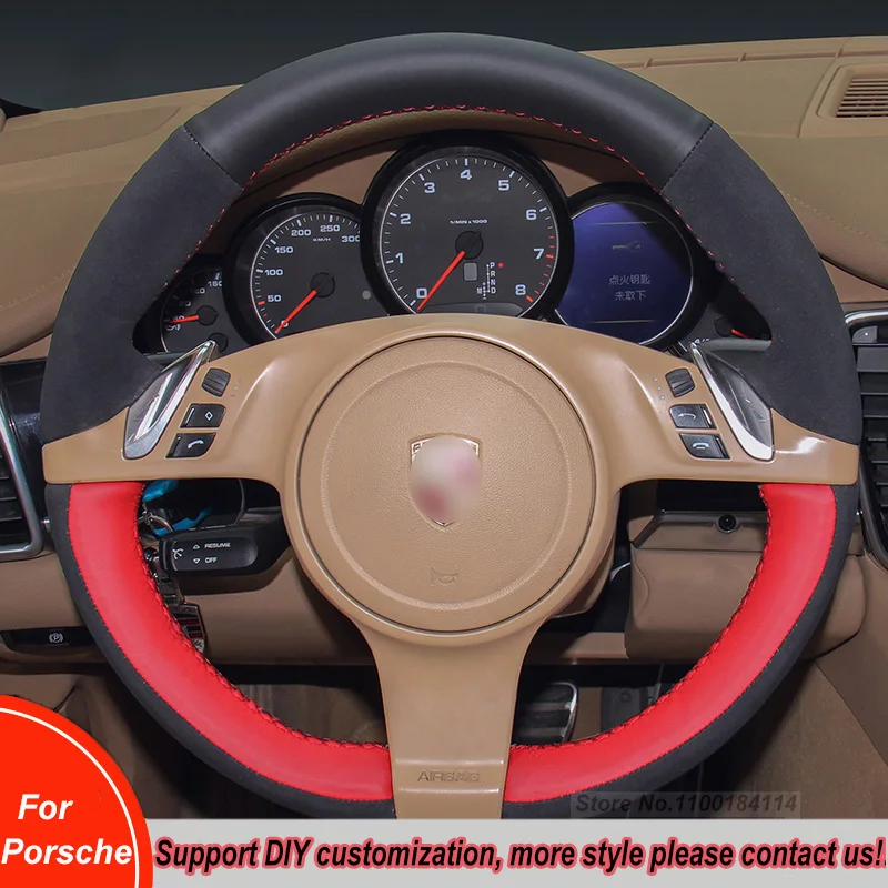 DIY Customized Non-slip Suede Leather Car Steering Wheel Cover Wrap For Porsche 911 991 Boxster 981 Cayman Cayenne Panamera
DIY Customized Non-slip Suede Leather Car Steering Wheel Cover Wrap For Porsche 911 991 Boxster 981 Cayman Cayenne Panamera