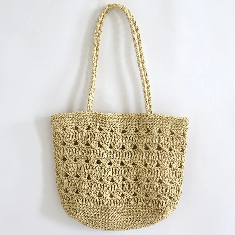 

Fashion Hollow Straw Woven Totes Bags For Women Casual Big Capacity Straw Shoulder Bag Summer Beach Weave Handbags Women Shopper