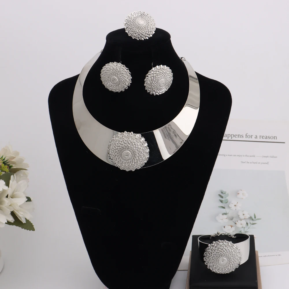 Gold Color Luxury Sunflower Shape Necklace Bangle Earrings Ring For Women Fashion Pretty Jewelry Set Gift For Party Wedding 7 Mallzona Sb116dd8cdcfe45a98451b168b3a7fb1fC Gold Color Luxury Sunflower Shape Necklace Bangle Earrings Ring For Women Fashion Pretty Jewelry Set Gift For Party Wedding Mallzona