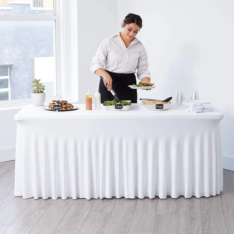 Rectangle Tablecloth Ruffled Spandex Wedding Table Cover Stretch Long Bar Table Cloth Linen Hotel Event Party Table Decoration
Rectangle Tablecloth Ruffled Spandex Wedding Table Cover Stretch Long Bar Table Cloth Linen Hotel Event Party Table Decoration