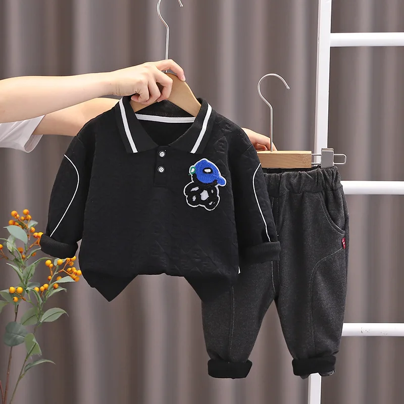 Boys Girls Toddlers Lapel Hat Bear Fashion Shirt Outfit Baby Long-Sleeved Trousers Two-Piece Set
Boys Girls Toddlers Lapel Hat Bear Fashion Shirt Outfit Baby Long-Sleeved Trousers Two-Piece Set