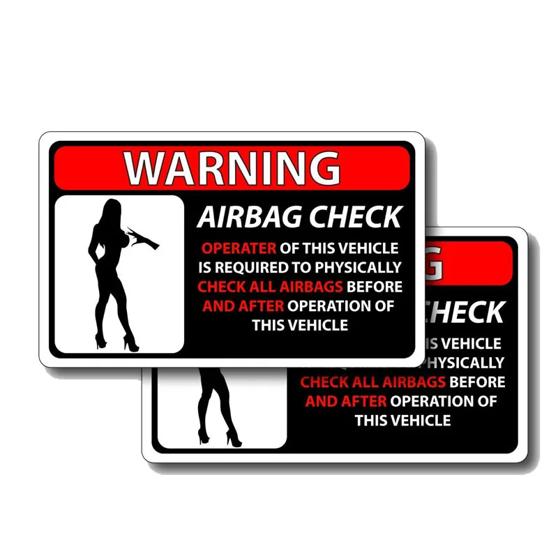 Jpct warning check all airbag car decals are used for bus, RV, window PVC waterproof ethyl thin sticker, 13cm*8cm
Jpct warning check all airbag car decals are used for bus, RV, window PVC waterproof ethyl thin sticker, 13cm*8cm