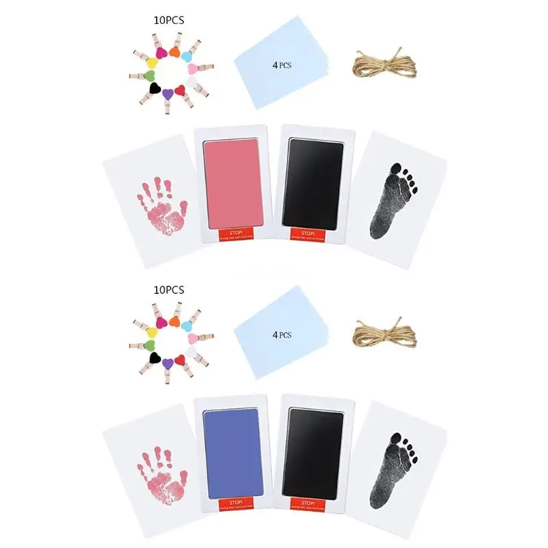 Newborn Baby Footprint Handprint Durable Safe Nontoxic Pad Cards Wooden Clips Hemp Rope Infant Souvenirs
Newborn Baby Footprint Handprint Durable Safe Nontoxic Pad Cards Wooden Clips Hemp Rope Infant Souvenirs