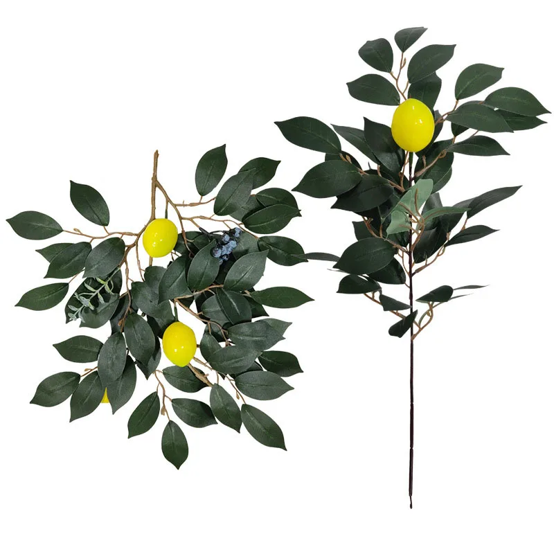 Tropic Artificial Fruit Green Plant Lemon Wall Door Hanging Branch Wedding Birthday Christmas New year Spring Home Garden Decor