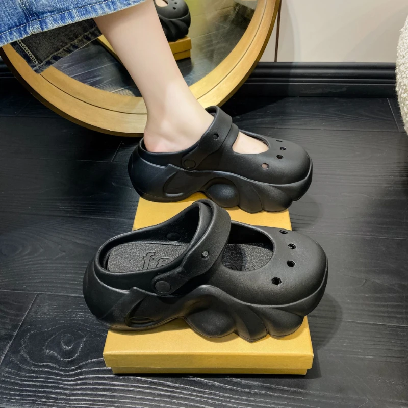 

Women Sandals 7CM Summer Clogs Outdoor Waterproof Platform Women Slippers Beach Slides Massage Beard Black Designer Sandals