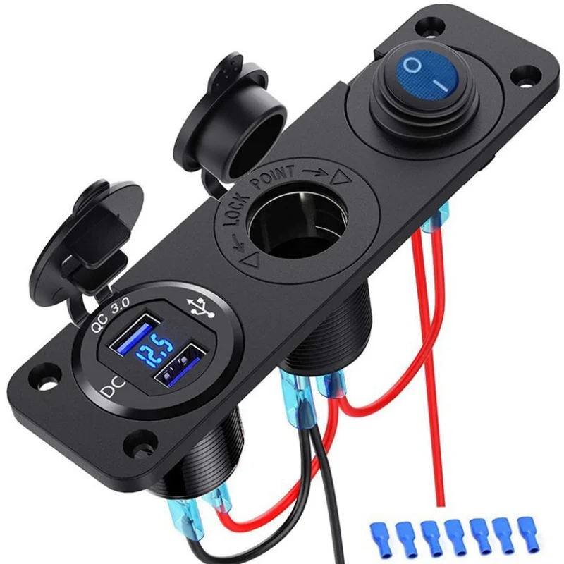 Автомобильное зарядное устройство гнездо зарядное устройство Панель 3 в 1 двойные QC3.0 USB порты 12 в прикуриватель переключатель водонепроницаемый фотовольтметр для автомобиля лодки
Автомобильное зарядное устройство гнездо зарядное устройство Панель 3 в 1 двойные QC3.0 USB порты 12 в прикуриватель переключатель водонепроницаемый фотовольтметр для автомобиля лодки