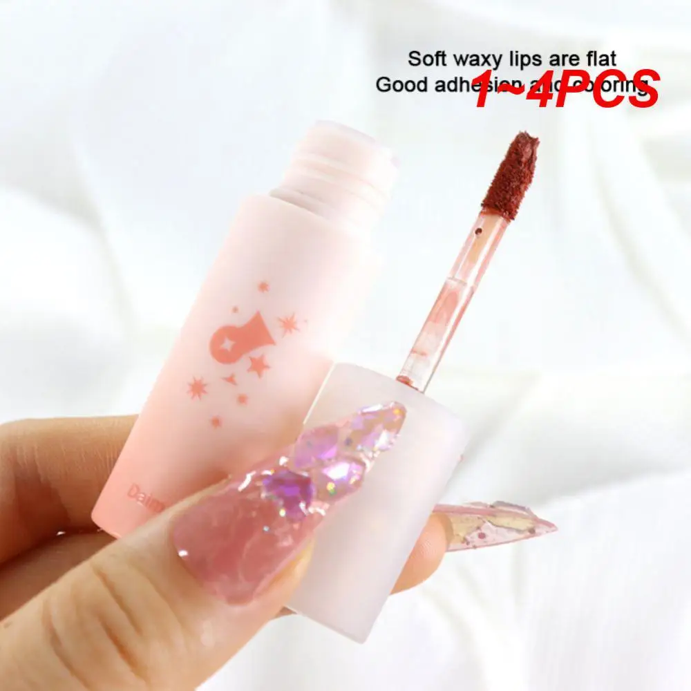

1~4PCS Silky Red Lip Tint Mud Lasting Colored Lip Glaze 6 Colors Soft Mist Lip Gloss Lips Makeup Velvet Matte Lipstick