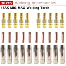 30pcs MB-15AK Torch Welding Consumables 180A MIG Torch Gas Nozzle Tips Holder Gun Neck Wrench For MIG Welding Machine
30pcs MB-15AK Torch Welding Consumables 180A MIG Torch Gas Nozzle Tips Holder Gun Neck Wrench For MIG Welding Machine