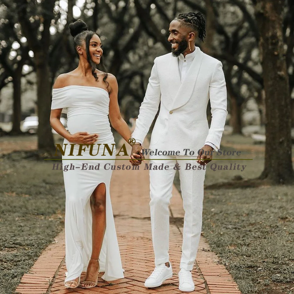 2023 Custom Made White Jacquard Men Suits 2 Pieces Blazer+Pants For Groom Tuxedo Fashion Slim Fit Wedding Men Suits Traje Hombre
2023 Custom Made White Jacquard Men Suits 2 Pieces Blazer+Pants For Groom Tuxedo Fashion Slim Fit Wedding Men Suits Traje Hombre