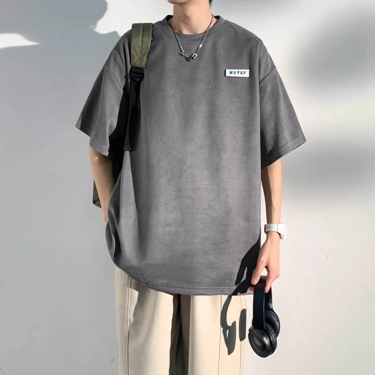 Spring Summer Fashion Solid Casual Loose Tess Suede Leather T-Shirts Men'S Top Simple Pullover Short Sleeve Letter Sport Cool
Spring Summer Fashion Solid Casual Loose Tess Suede Leather T-Shirts Men'S Top Simple Pullover Short Sleeve Letter Sport Cool