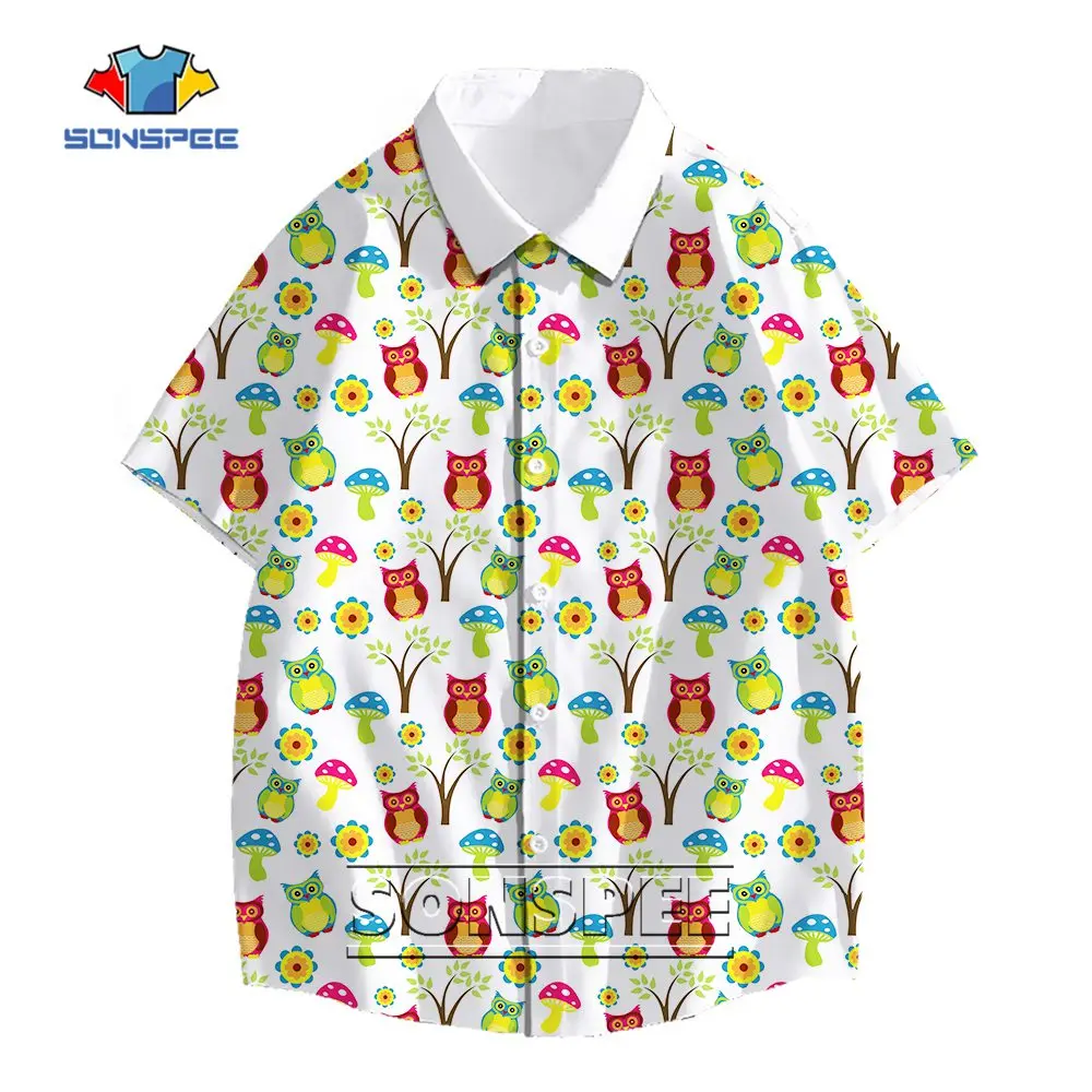3D Printing Harajuku Cartoon Kawaii Hawaiian Shirt Fashion Trend Personality Shirts Short Sleeve Animal Bird Owl Top Streetwear
3D Printing Harajuku Cartoon Kawaii Hawaiian Shirt Fashion Trend Personality Shirts Short Sleeve Animal Bird Owl Top Streetwear