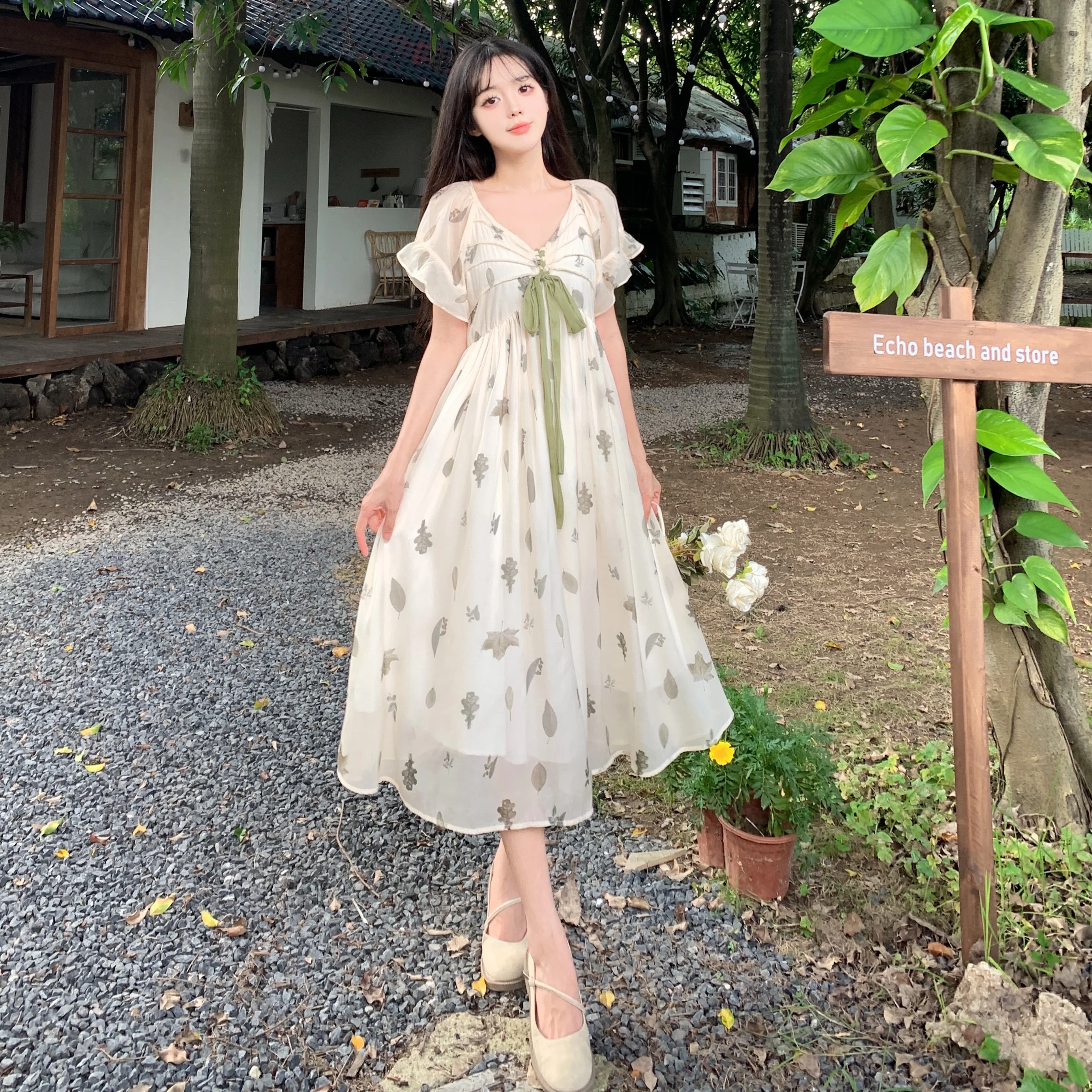 Large-size Women's Tea Break Ink Printing Advanced Sense Long Dress Korean Version Floral Dress
Large-size Women's Tea Break Ink Printing Advanced Sense Long Dress Korean Version Floral Dress