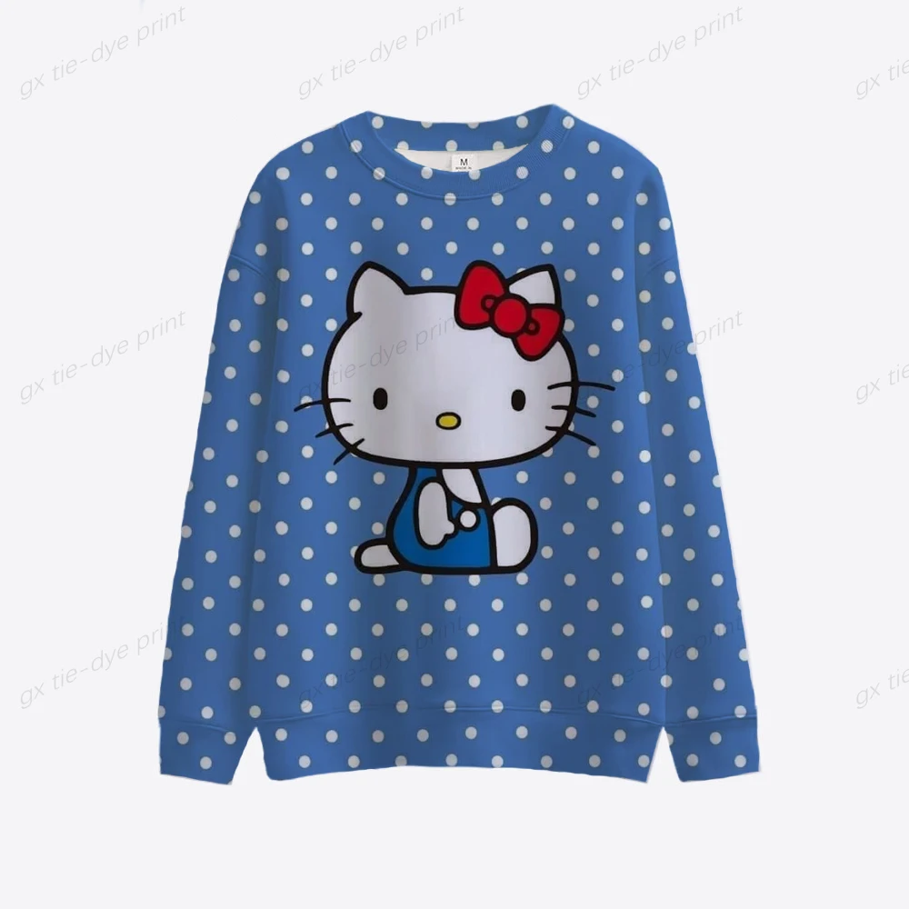 Свитшот Hello Kitty для женщин, милые женские пуловеры, одежда на весну, осень и зиму, женская модная повседневная одежда с мультяшным рисунком
Свитшот Hello Kitty для женщин, милые женские пуловеры, одежда на весну, осень и зиму, женская модная повседневная одежда с мультяшным рисунком
