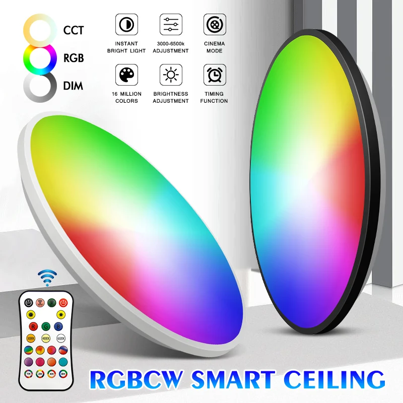 Умный светодиодный потолочный светильник, Круглый, RGB, с регулируемой яркостью, домашний декор для спальни, гостиной, светильник ing, панель дистанционного управления, домашняя лампа
Умный светодиодный потолочный светильник, Круглый, RGB, с регулируемой яркостью, домашний декор для спальни, гостиной, светильник ing, панель дистанционного управления, домашняя лампа