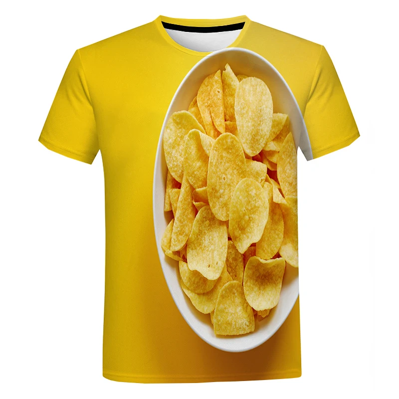 Men's and Women's New 3D Printed Chips T Shirt Food Snack Loose Comfortable Top Casual Fashion Oversized Short Sleeve T Shirt
Men's and Women's New 3D Printed Chips T Shirt Food Snack Loose Comfortable Top Casual Fashion Oversized Short Sleeve T Shirt