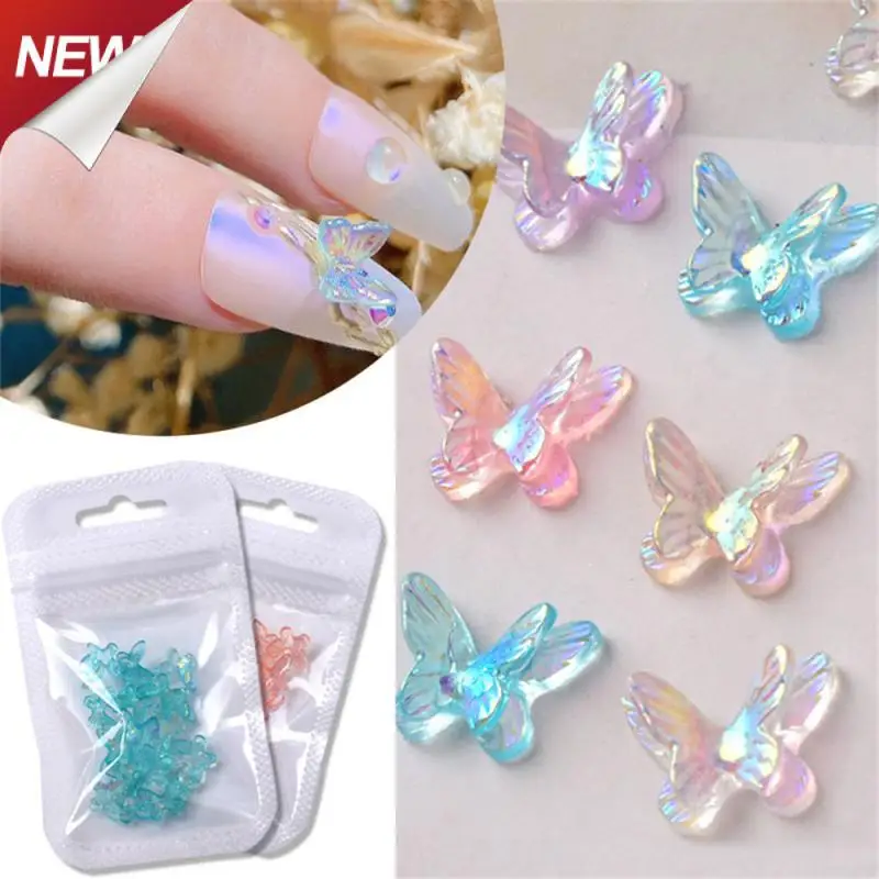 

Bag Aurora Glitter Heart Shape Nail Charms 3D Flat Color Mixed Studs Nail Art Manicure Accessories Gel Polish Decoration