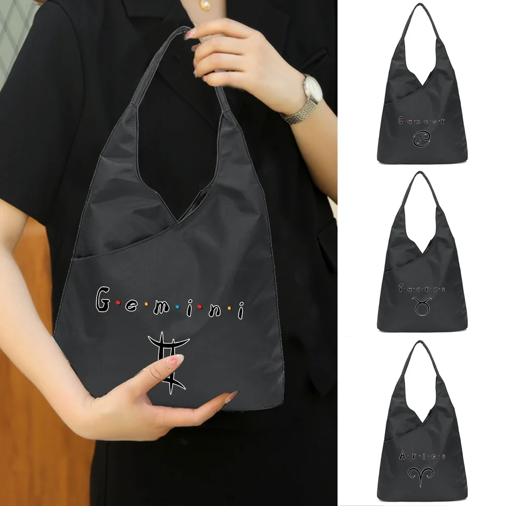 

Constellation Printing Handbag Foldable Shopping Bags Portable Fashion Pockets Tear-Resistant Reusable Tote Bag Eco Storage Pack