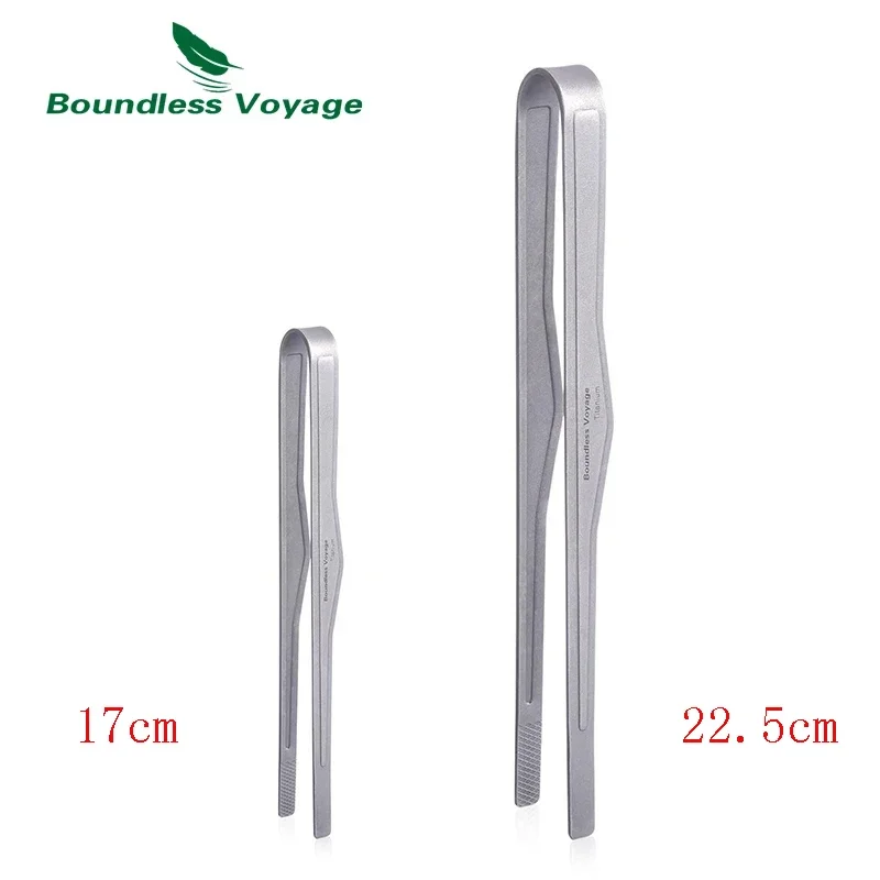 

Boundless Voyage Titanium Tea Clips Kitchen Tongs BBQ Grill Clip Tea Cup Tweezer Fried Steak Salad Utensil Tableware Fire Poker