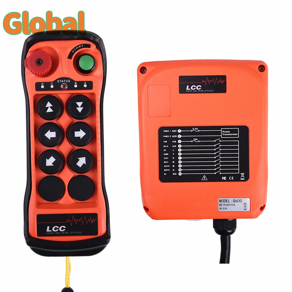 

Q600 6 channels single speed Industrial Wireless Radio Crane Remote Control switches Hoist overhead bridge Crane lift control