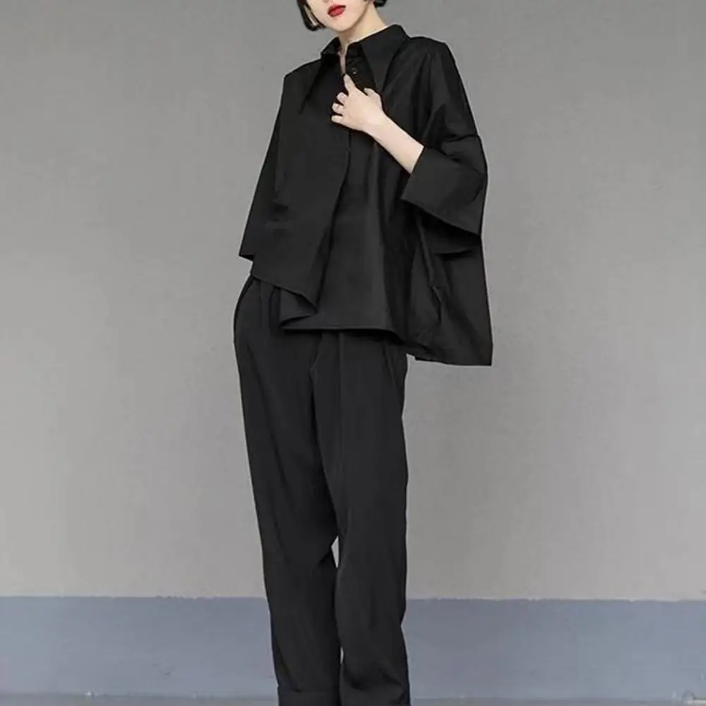 Black Shirts New Summer Loose Unique Short-sleeved Women Irregular Three-quarter Sleeve Handsome Unisex White Blouse Women Tops
Black Shirts New Summer Loose Unique Short-sleeved Women Irregular Three-quarter Sleeve Handsome Unisex White Blouse Women Tops