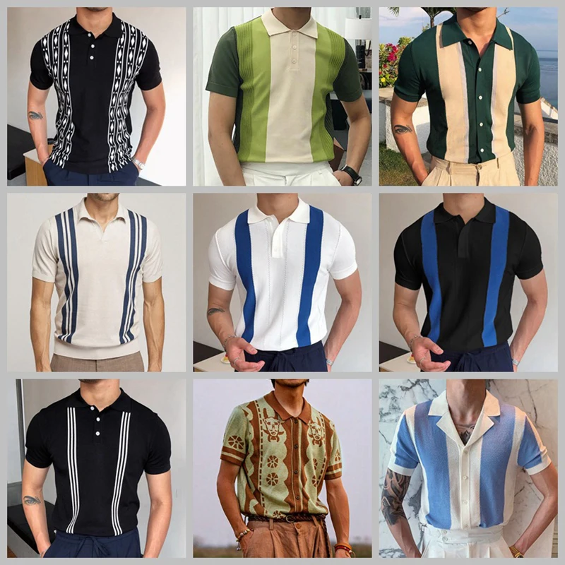 Summer 2024 Men's Luxury Clothing Knit Short Sleeve Polo Shirt Casual Streetwear Lapel Button Down Cardigan Breathable Tops
Summer 2024 Men's Luxury Clothing Knit Short Sleeve Polo Shirt Casual Streetwear Lapel Button Down Cardigan Breathable Tops
