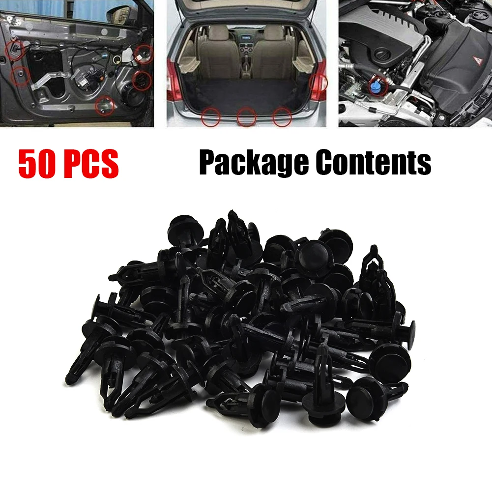 50pcs Car Fastener Clips Plastic Push Pin Retainer Rivet Door Trim Panel Tool 9mm Black Car Clips Car Accessories
50pcs Car Fastener Clips Plastic Push Pin Retainer Rivet Door Trim Panel Tool 9mm Black Car Clips Car Accessories