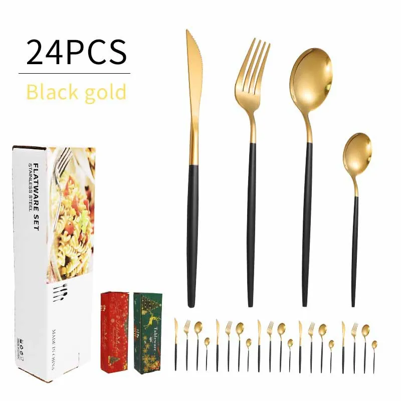 Stainless Steel 24-piece Set Steak Knife Fork Spoon Cubiertos Tableware Cubiertos Portátil Con Estuche Couverts De Table Vajilla
Stainless Steel 24-piece Set Steak Knife Fork Spoon Cubiertos Tableware Cubiertos Portátil Con Estuche Couverts De Table Vajilla