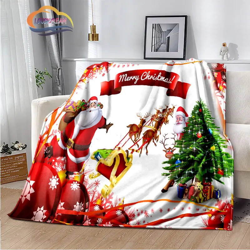 

Fashion Merry Christmas series Flannel Fluffy Plush Throw Blanket Children gifts Sofa bed Travel Camping