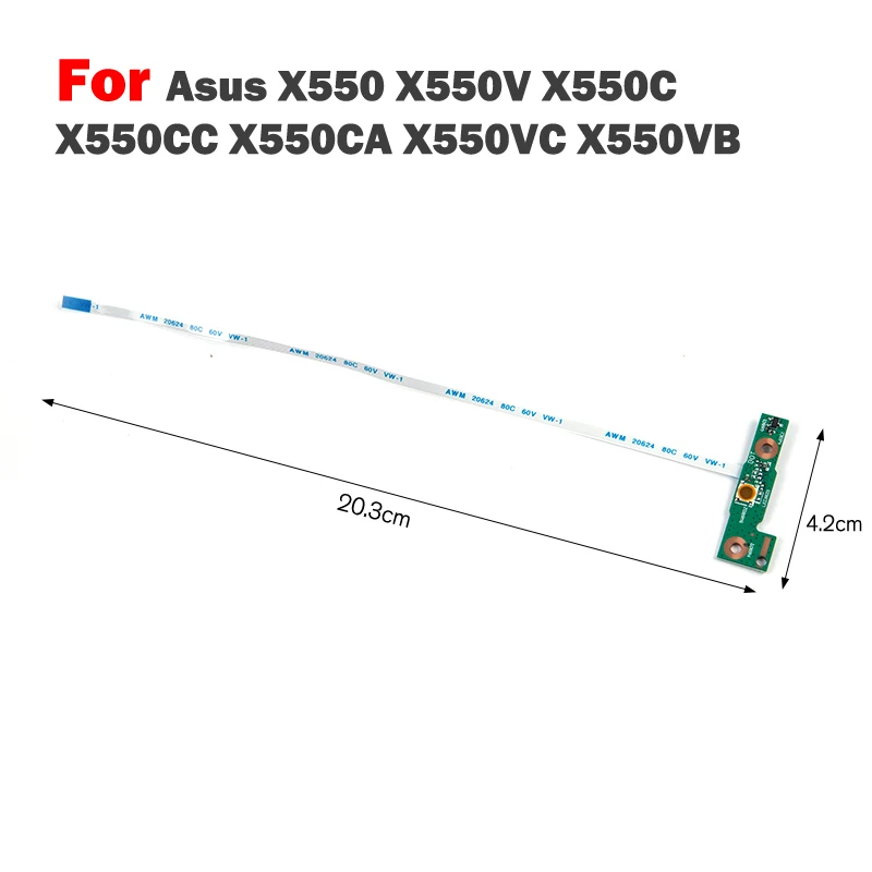 Оригинальная Кнопка питания для Asus X550, X550V, X550C, X550CC, X550CA, X550VC, X550VB, плата питания с кабелем, аксессуары для ремонта ноутбука
Оригинальная Кнопка питания для Asus X550, X550V, X550C, X550CC, X550CA, X550VC, X550VB, плата питания с кабелем, аксессуары для ремонта ноутбука