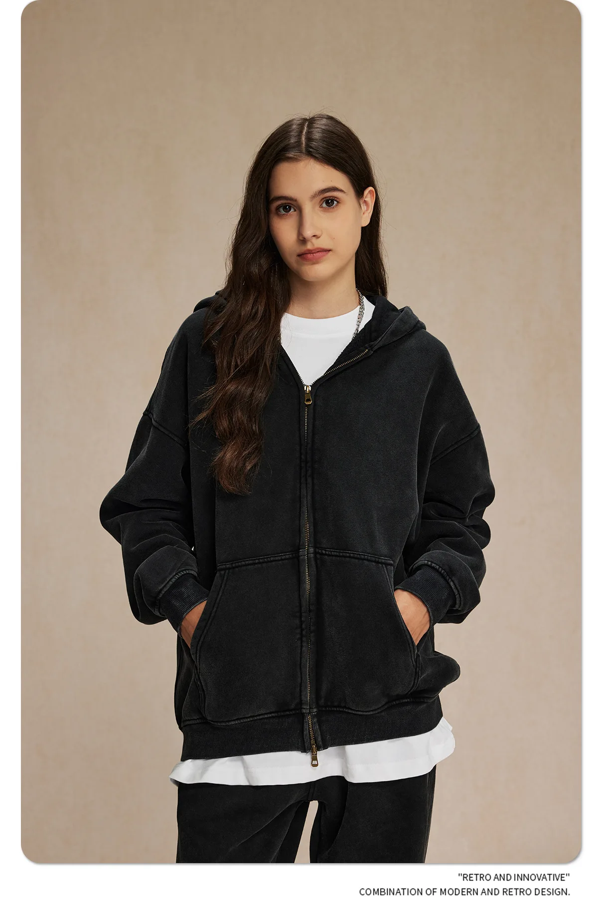 IEFB Men's Wear Wax Printing Vintage Male Hoodies Oversized Loose Zipper Water Washed Plush Sweatshirt Trendy New 9C9349 57 Sb134c0caa57042c1bffa40279f7a8be2n