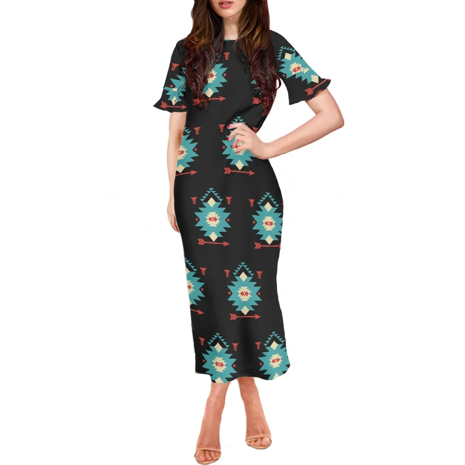 Woman Summer Party Short Dresses Indian Tribal Element Print Chic And Elegant Clothing Ruffle Sleeve O-Neck Sexy Long Dress
Woman Summer Party Short Dresses Indian Tribal Element Print Chic And Elegant Clothing Ruffle Sleeve O-Neck Sexy Long Dress