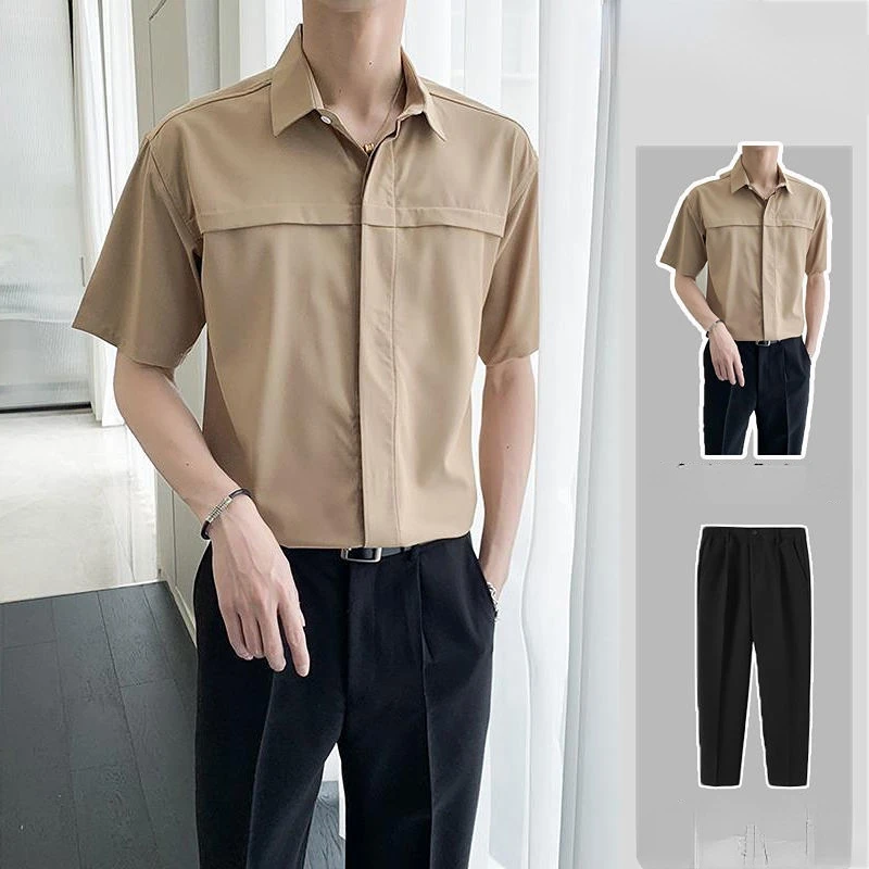Shirts Trousers 2 Piece Set Summer Tracksuit Male Clothing Korean Fashion Streetwear Shopping Party Brand Trend Men's Suit T171
Shirts Trousers 2 Piece Set Summer Tracksuit Male Clothing Korean Fashion Streetwear Shopping Party Brand Trend Men's Suit T171
