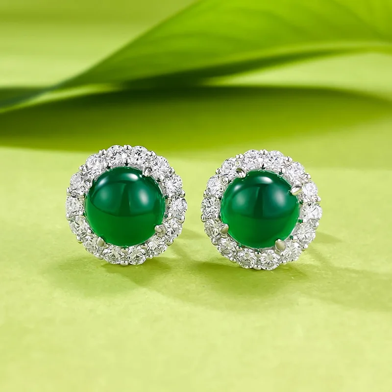 2023 New 925 Silver Inlaid 8.0 Imitation Green Jade Chalcedony Earrings Rich Women's Luxury Inlaid Classic Earrings
2023 New 925 Silver Inlaid 8.0 Imitation Green Jade Chalcedony Earrings Rich Women's Luxury Inlaid Classic Earrings