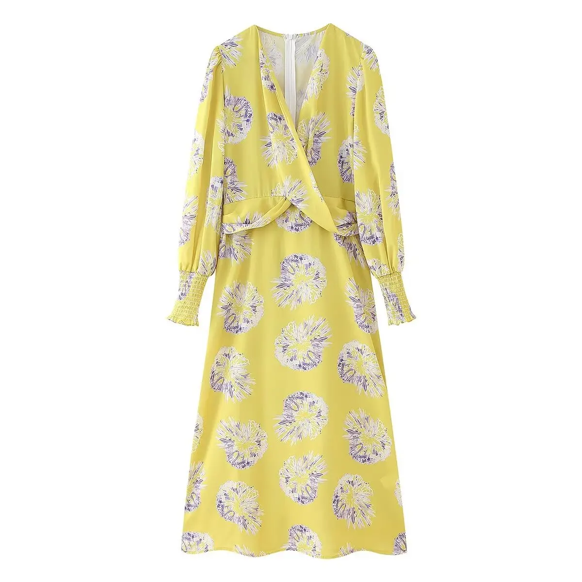 Elegant Flower Print Maxi Dress For Women Fashion Pleated V-neck Long Sleeve Slim Robe Lady High Street Vestidos 2024 summer new
Elegant Flower Print Maxi Dress For Women Fashion Pleated V-neck Long Sleeve Slim Robe Lady High Street Vestidos 2024 summer new