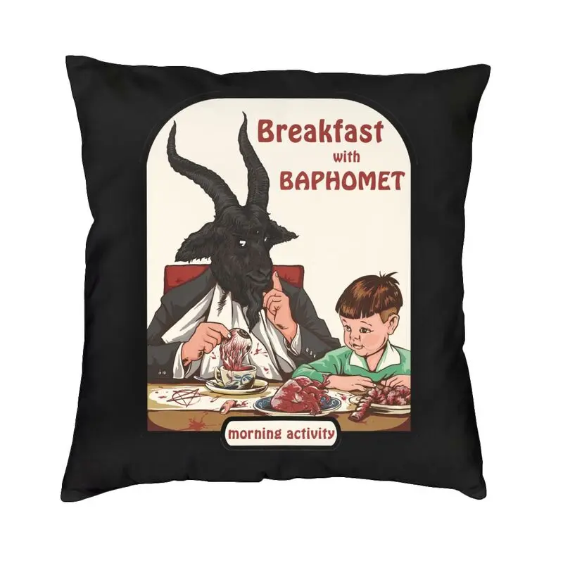 Breakfast With Baphomet Cushion Cover Print Devil Satan Demon Goat Floor Pillow Case For Car Custom Pillowcase Home Decorative
Breakfast With Baphomet Cushion Cover Print Devil Satan Demon Goat Floor Pillow Case For Car Custom Pillowcase Home Decorative