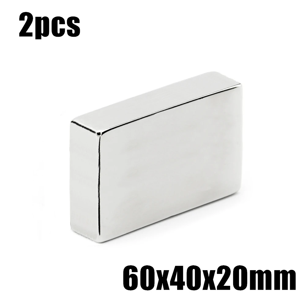

2pcs 60x40x20mm Super Powerful Strong Rare Earth Block NdFeB Magnet Neodymium N35 Magnets 60*40*20mm