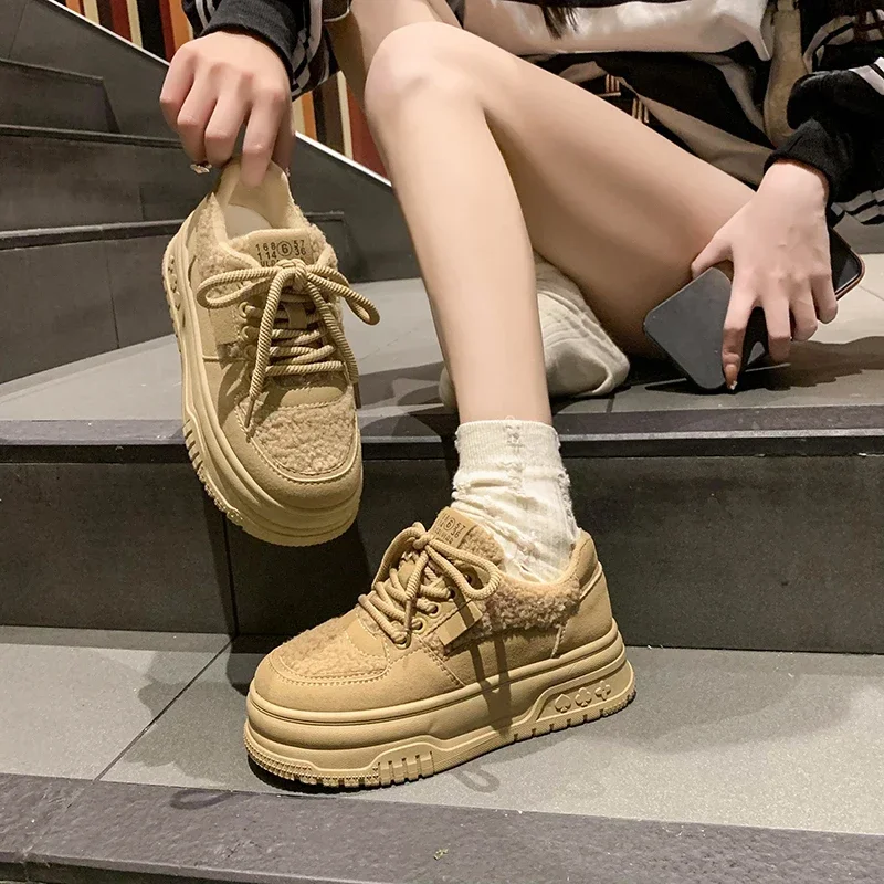 BCEBYL Winter New Comfortable Round Toe Lace-up Solid Color Velvet Lining Warm and Height-increasing Women's Shoes
BCEBYL Winter New Comfortable Round Toe Lace-up Solid Color Velvet Lining Warm and Height-increasing Women's Shoes