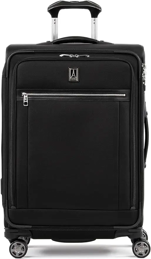 

Travelpro Platinum Elite Softside Expandable Checked Luggage, 8 Wheel Spinner Suitcase, TSA Lock, Checked Medium 25-Inch