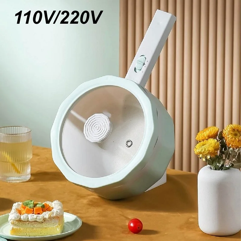 

110V/220V Electric Frying Pan Multifunctional Dormitory Noodle Pot Electric Hot Pot Household Kitchen Non-stick Rice Cooker 1.5L