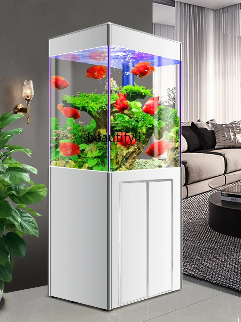 

Super White Glass Advanced Fish Tank Bottom Filter Ecological Change Water Living Room Small Fish Globe Aquarium