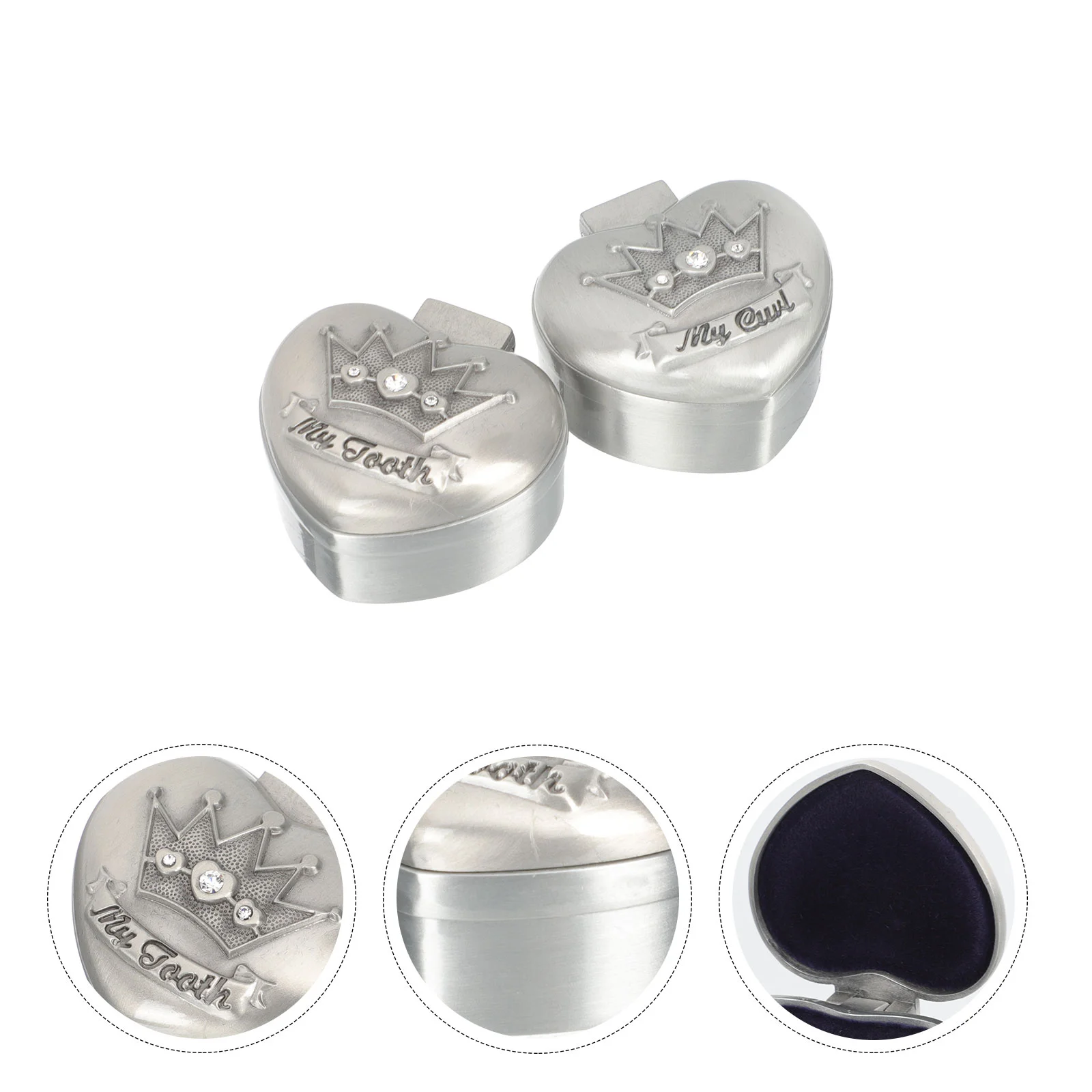 2 Pcs Baby Tooth Boxes Hair Tooth Organizer Storage Holder Container Crown 4x4cm Alloy Keepsake Silver Zinc
2 Pcs Baby Tooth Boxes Hair Tooth Organizer Storage Holder Container Crown 4x4cm Alloy Keepsake Silver Zinc