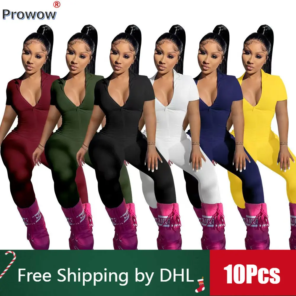 10 Pcs Bulk Solid Color Jumpsuit Women 2023 Summer Casual Sports Short Sleeve Bodycon Bodysuit Front Zip Overalls Wholesale 9776
10 Pcs Bulk Solid Color Jumpsuit Women 2023 Summer Casual Sports Short Sleeve Bodycon Bodysuit Front Zip Overalls Wholesale 9776