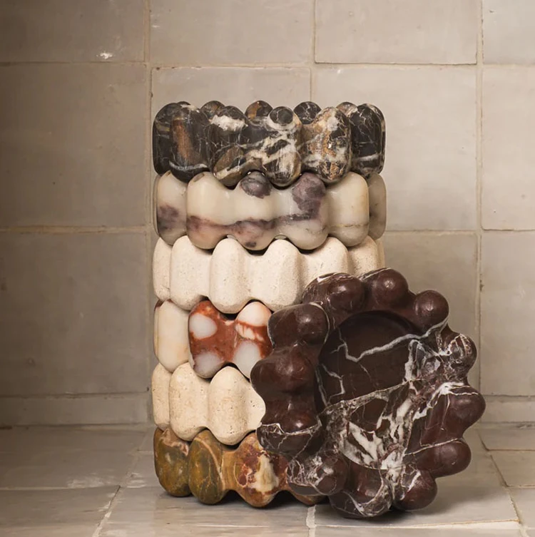 Natural marble luxury wave pattern circular mixed color Travertine stone storage jewelry groove particle tray round plate
Natural marble luxury wave pattern circular mixed color Travertine stone storage jewelry groove particle tray round plate