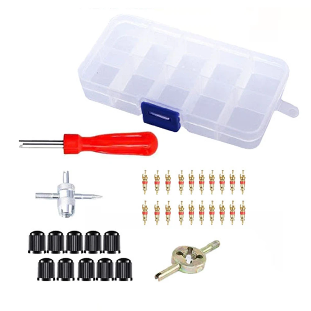 Valve Core Install Tool Parts Replacement Wrench Tire Valve Core 1 Four Way Valve Tool 1 Single Head Valve Core Tool 33pcs
Valve Core Install Tool Parts Replacement Wrench Tire Valve Core 1 Four Way Valve Tool 1 Single Head Valve Core Tool 33pcs