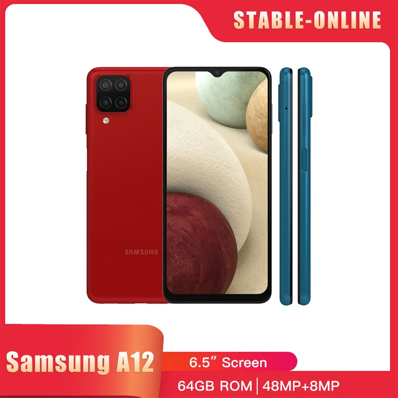 

Original Samsung Galaxy A12 A125F 4G Mobile Phone Dual SIM 6.5'' 4GB RAM 64GB ROM 48MP+5MP+2MP*2 CellPhone Android Smartphone