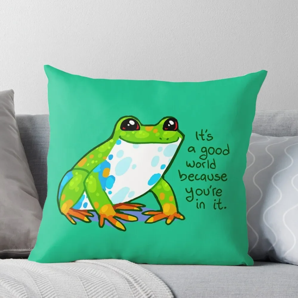 It's a good world because you're in it Frog Throw Pillow Couch Cushions Rectangular Cushion Cover
It's a good world because you're in it Frog Throw Pillow Couch Cushions Rectangular Cushion Cover